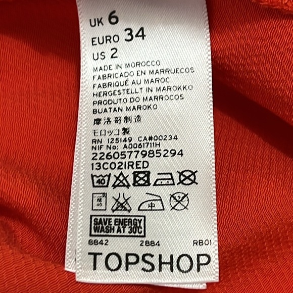 TopShop Sleeveless Swing Blouse Womens Size 2 Orange‎ Lightweight - Picture 4 of 6
